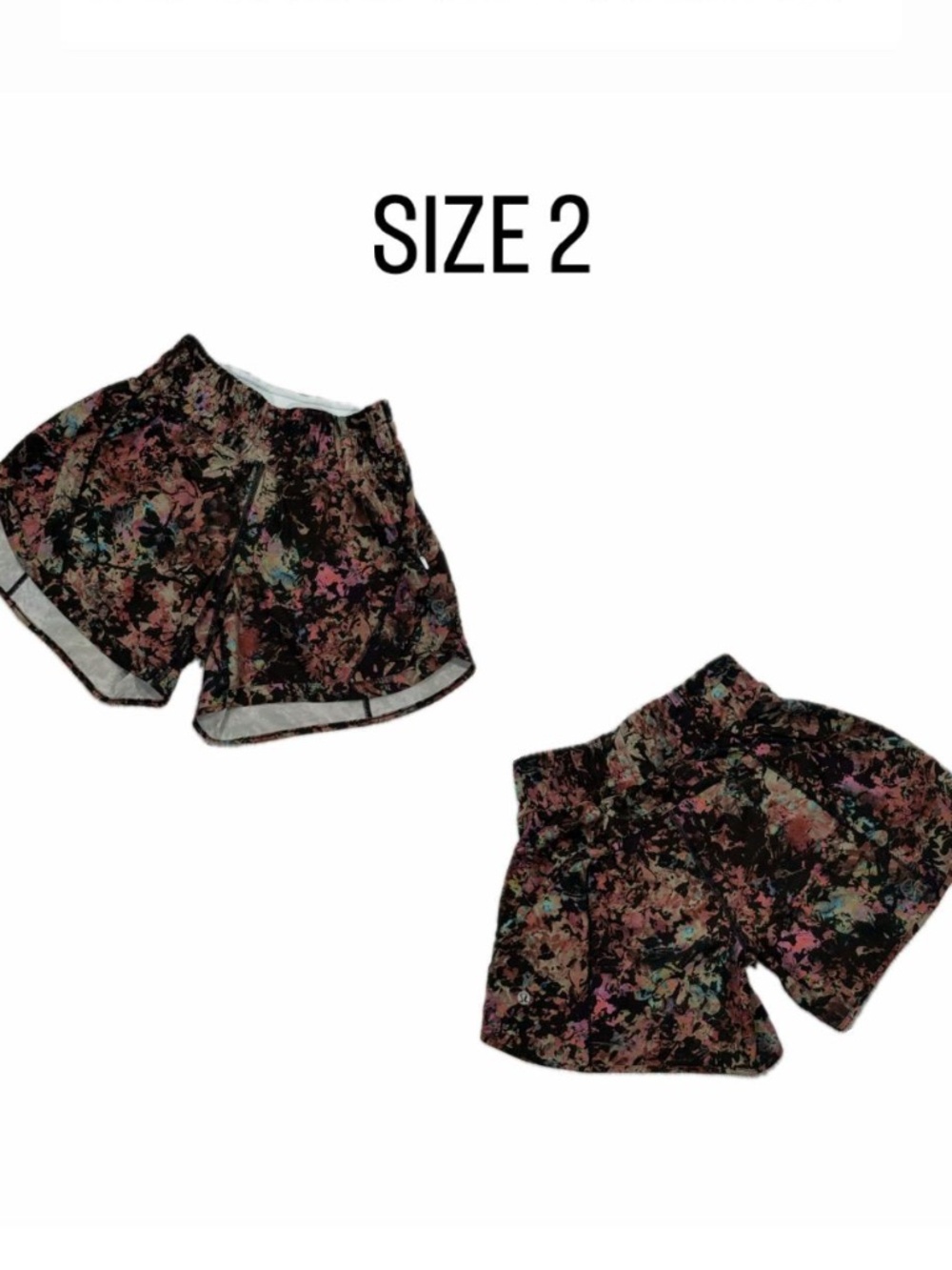 Lululemon Tracker Short – Abstract Botanical Print Running Shorts - Size [2].
